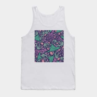 Purple and Green Sea Life Design Tank Top